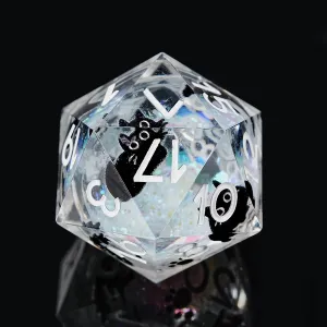 Liquid Core Resin DND Dice,Cat Style Polyhedral Dice 7-Die Set Quicksand Handmade for RPG MTG Table Games
