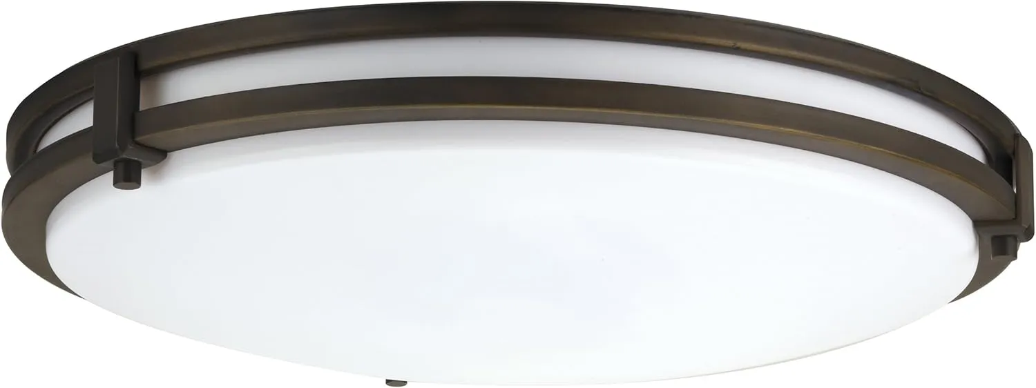 Lithonia Lighting FMSATL 16 20840 BZA M4 LED Saturn Flushmount Ceiling Light Fixture for Kitchen | Hallway | Bedroom, Dimmable, 4000K, Antique Bronze