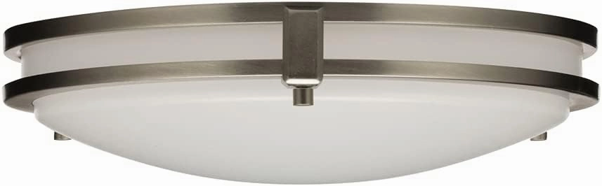 Lithonia Lighting FMSATL 13 14830 BN M4 LED Saturn Flushmount Ceiling Light Fixture for Kitchen | Hallway | Bedroom, Dimmable, 3000K, Antique Brushed Nickel