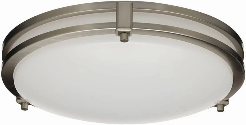 Lithonia Lighting FMSATL 13 14830 BN M4 LED Saturn Flushmount Ceiling Light Fixture for Kitchen | Hallway | Bedroom, Dimmable, 3000K, Antique Brushed Nickel