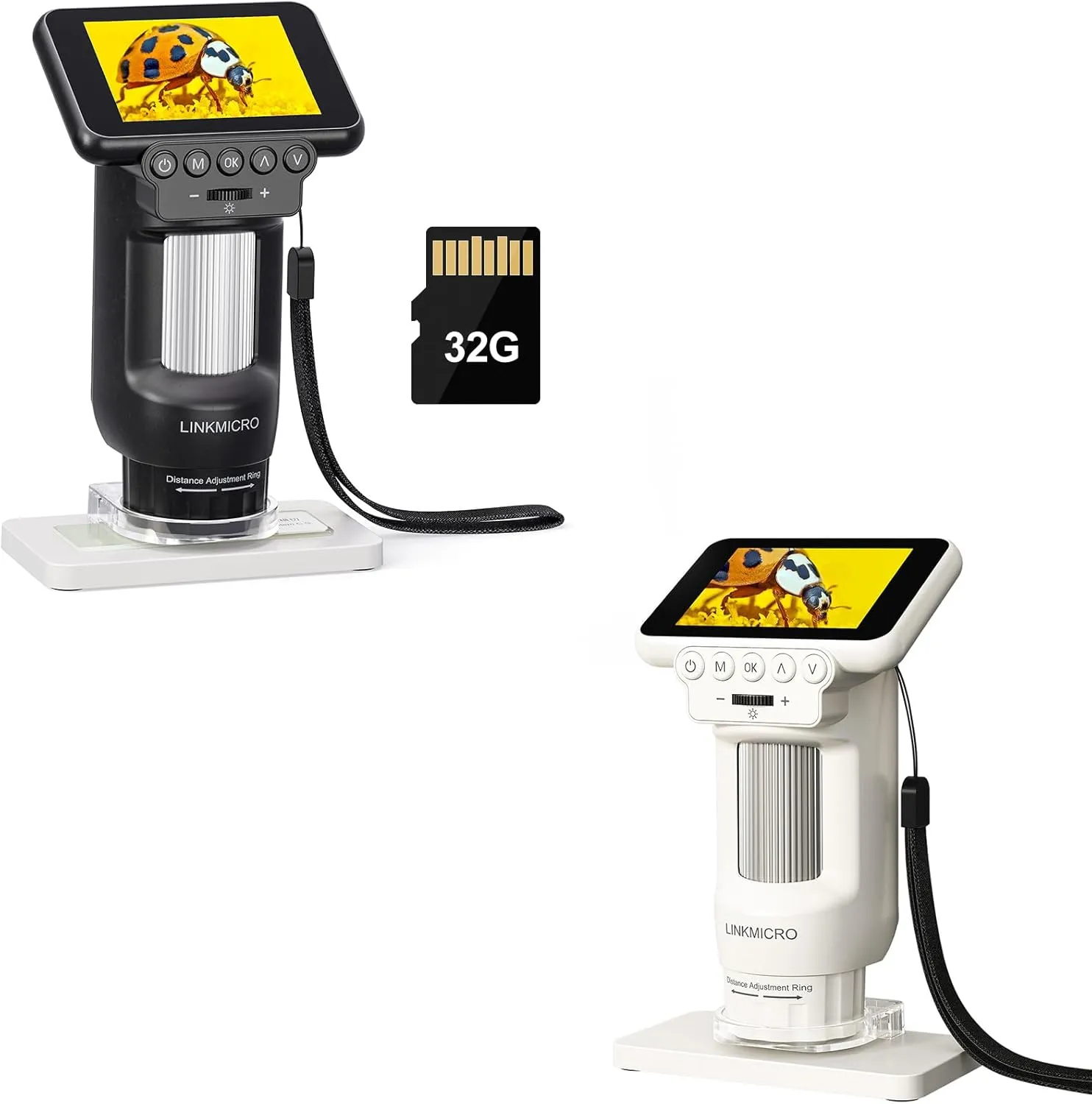 LM013 Microscope for Kids Adults, Portable Science Kit for Kids 8-12 with 2.8" Screen, 120X Magnification with Slide Holder, 32GB SD Card