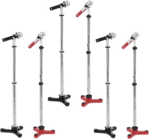 LUOZZY 6Pcs Miniature Microphone Model Dollhouse Mini Musical Instrument Lifelike Fake Microphone Model with Stand for 1:12 Dollhouse Accessories Display - Black & Red