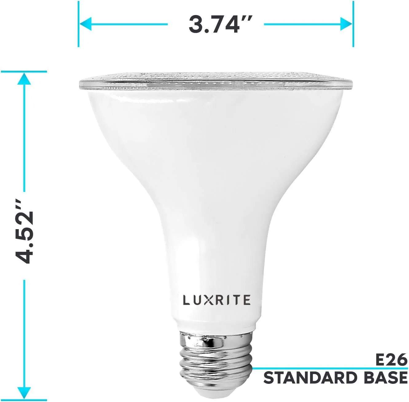 LUXRITE 4 Pack LED PAR30 Flood Light Bulb, 75W Equivalent, 5000K Bright White, 850 Lumens, 11W Dimmable, Indoor Outdoor Spotlight Bulb, Wet Rated, E26 Standard Base, UL Listed