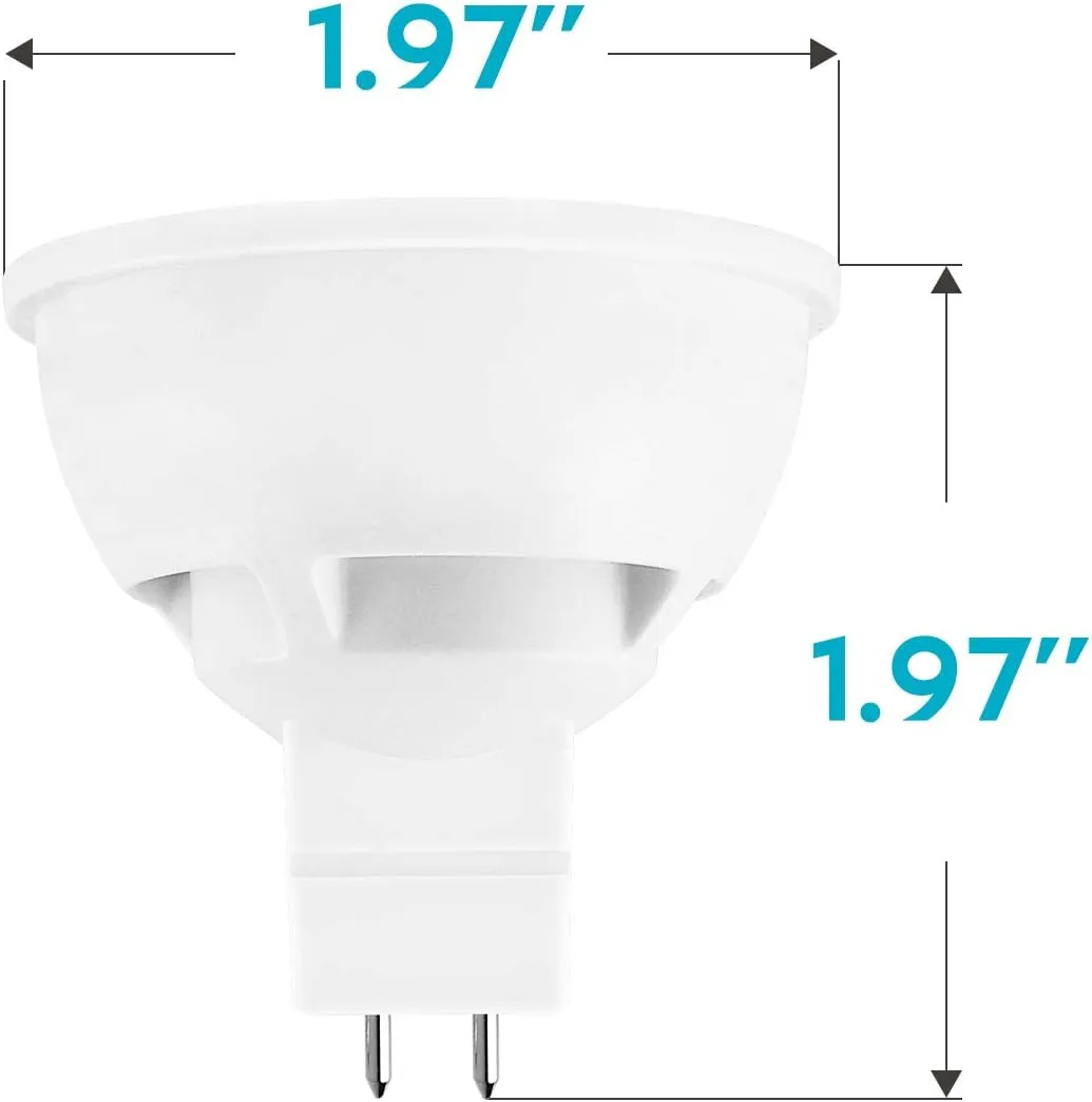 LUXRITE MR16 LED Bulb 50W Equivalent, 12V, 5000K Bright White Dimmable, 500 Lumens, GU5.3 LED Spotlight Bulb 6.5W, Enclosed Fixture Rated, Perfect for Track and Home Lighting (12 Pack)
