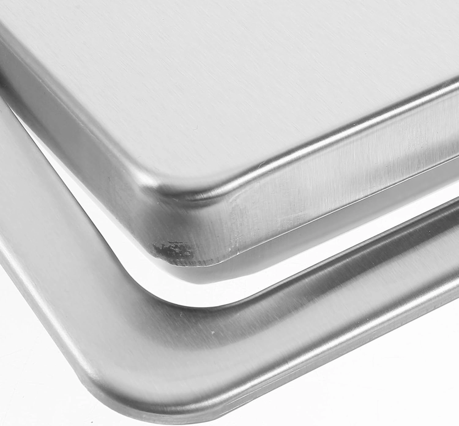Luxshiny Stainless Steel Square Trash Can Lid Replacement Embedded Swing Flap Cover, Kitchen and Bathroom Waste Bin Lid Built-in Countertop Garbage Bin Cap 10.70x7.36x1.29 Inch Silver