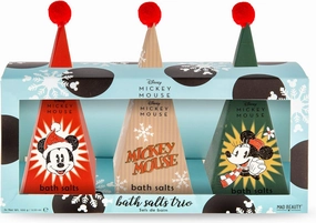 MAD BEAUTY Disney Mickey Mouse Bath Salts Trio, Frosted Berries, Toasted Marshmallow & Christmas Icing Fragranced, Gift Wrapped, 3-Pack