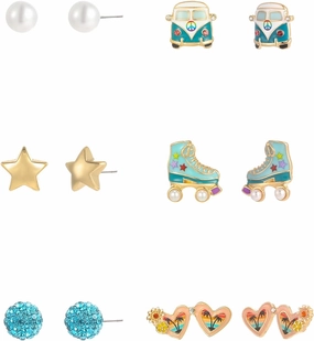 Madison Tyler 6 Pairs Cute Studs Earrings Set for Women | New Summer Studs Earrings Set for Women | Summer Earrings Collection