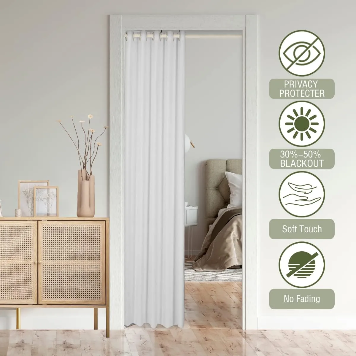 Manfei Lodge Frog Door Cover Curtain for Bedroom Decor, Rustic Cabin Jungle Wild Animal Starry Doorway Curtain, Nature Daisy Flowers Lake Lotus Leaves 80"×52" Window Treatment for Kids Adults