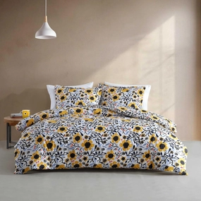 Marimekko - Full/Queen Duvet Cover Set, Cotton Percale Reversible Bedding with Matching Shams, Floral Home Decor (Mykero Multicolor, Full/Queen)