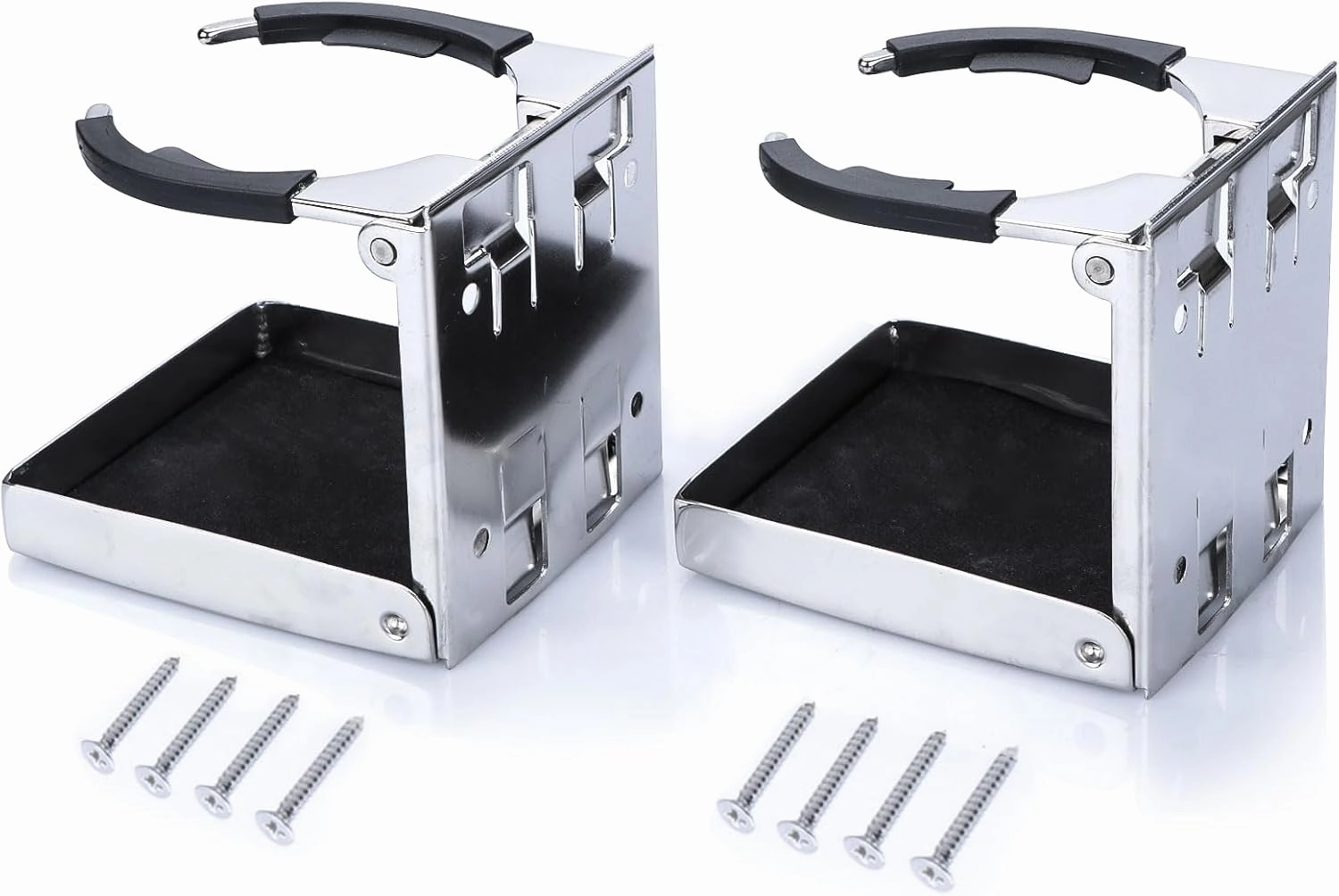 Marinebaby Stainless Steel Adjustable Folding Cup Drink Holders Marine/Boat/Caravan/car (Cup Holder (2pcs))