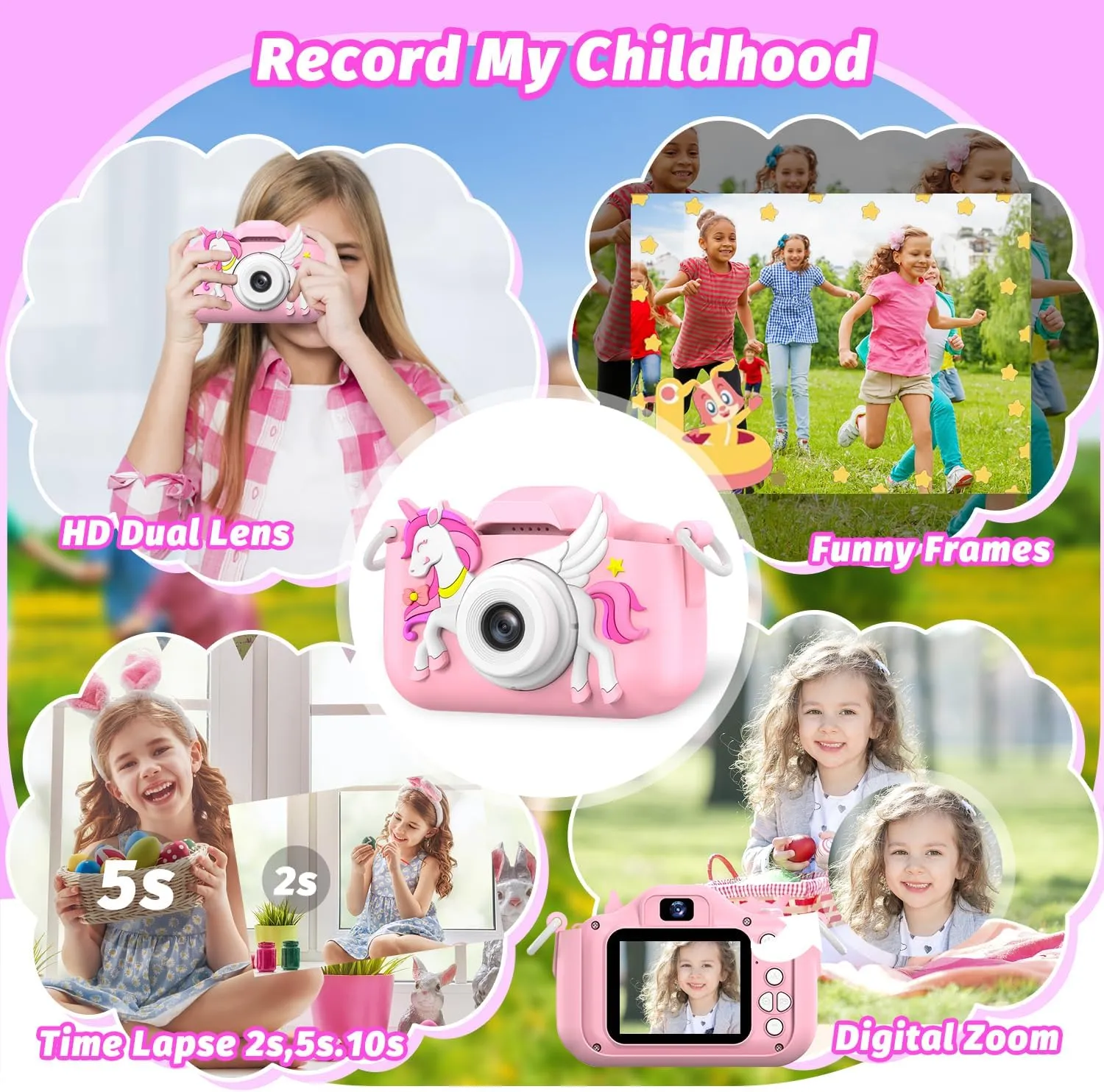 Masterbee Children's Camera Toys for Girls & Boys, 3-12 Years - 1080P HD Video Kids Digital Camera - Perfect for Christmas & Birthday Gifts