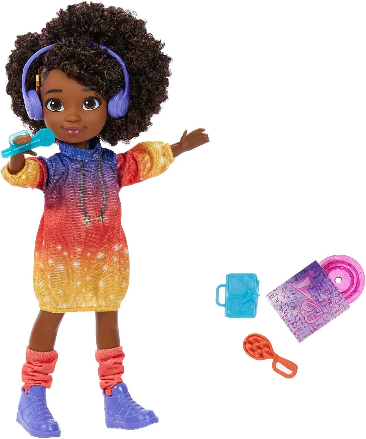 Mattel Karma’s World Singing Doll Set with Accessories & Collectible Record, Sings 2 Songs