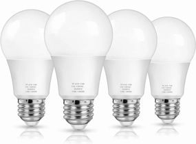 MAXvolador A19 LED Light Bulbs, 100 Watt Equivalent, Cool White 6000K, 1500LM, E26 Base, Non-Dimmable, 13W Bright White, 4-Pack