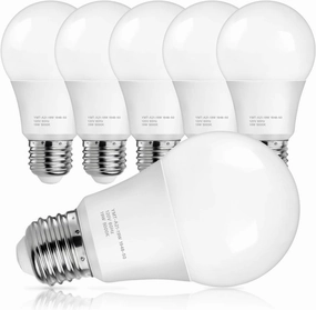 MAXvolador A21 LED Light Bulbs, 150 Watt Equivalent Daylight White 5000K, 2600LM, E26 Base, Non-Dimmable, 19W Bulbs Commercial Lighting, Pack of 6