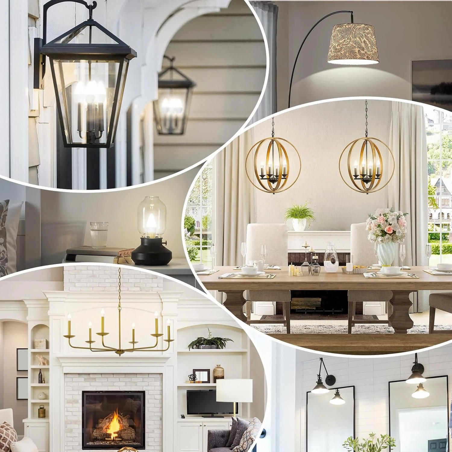 MAXvolador E12 LED Candelabra Light Bulbs 60W Equivalent, 4000K Neutral White 600 Lumens Chandelier Bulb, 6W B11 Candle Base, Non-Dimmable, Pack of 6
