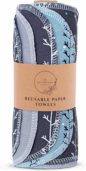 May Bright - Reusable Paper Towels Washable Roll - Cloth Paper Towel Replacement - Zero Waste - 15pk