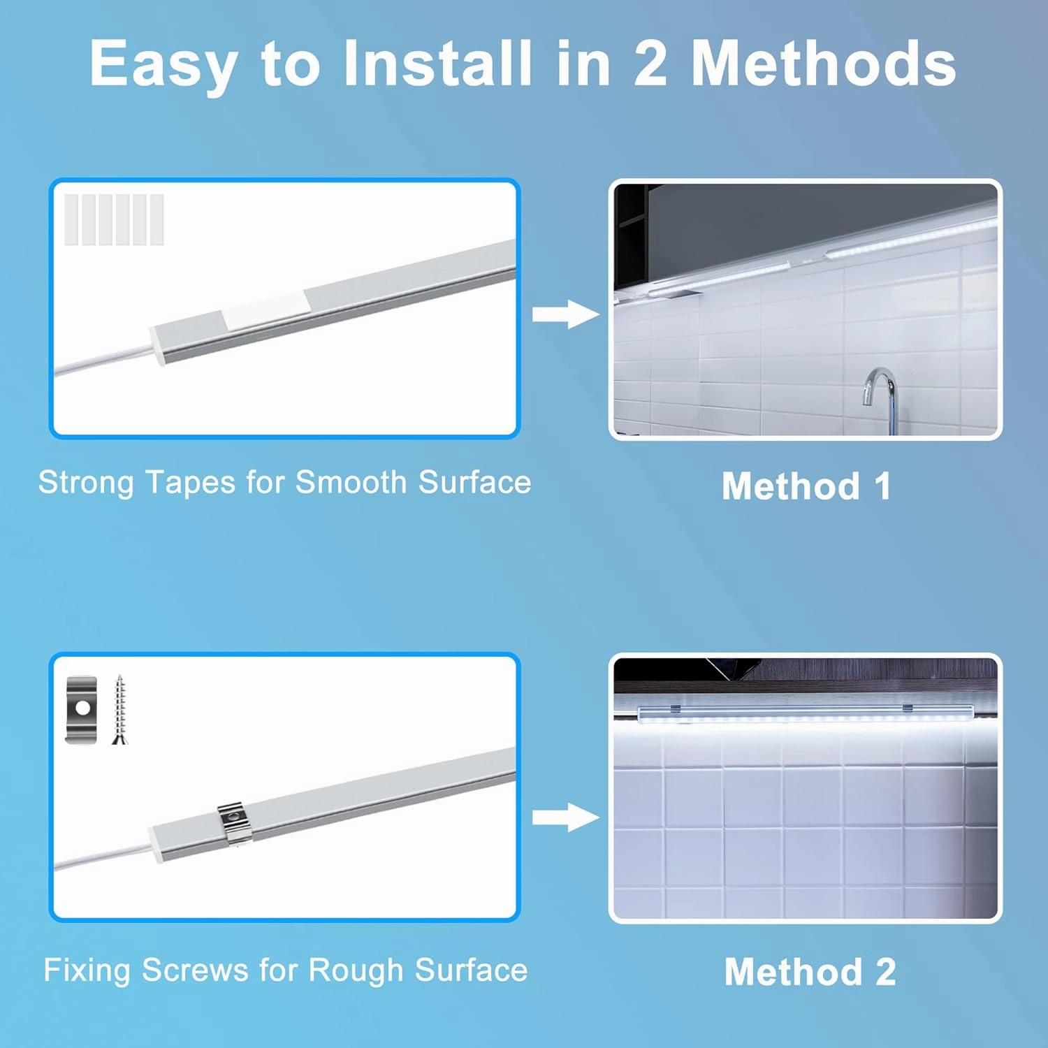 Maylit Under Cabinet Lights Plug in, 6 Pcs 12 Inch Ultra Thin Under Cabinet Lighting, Super Bright Daylight White Under Counter Lights for Kitchen, Dimmable Light for Cabinet, Counter, Workbench, Desk
