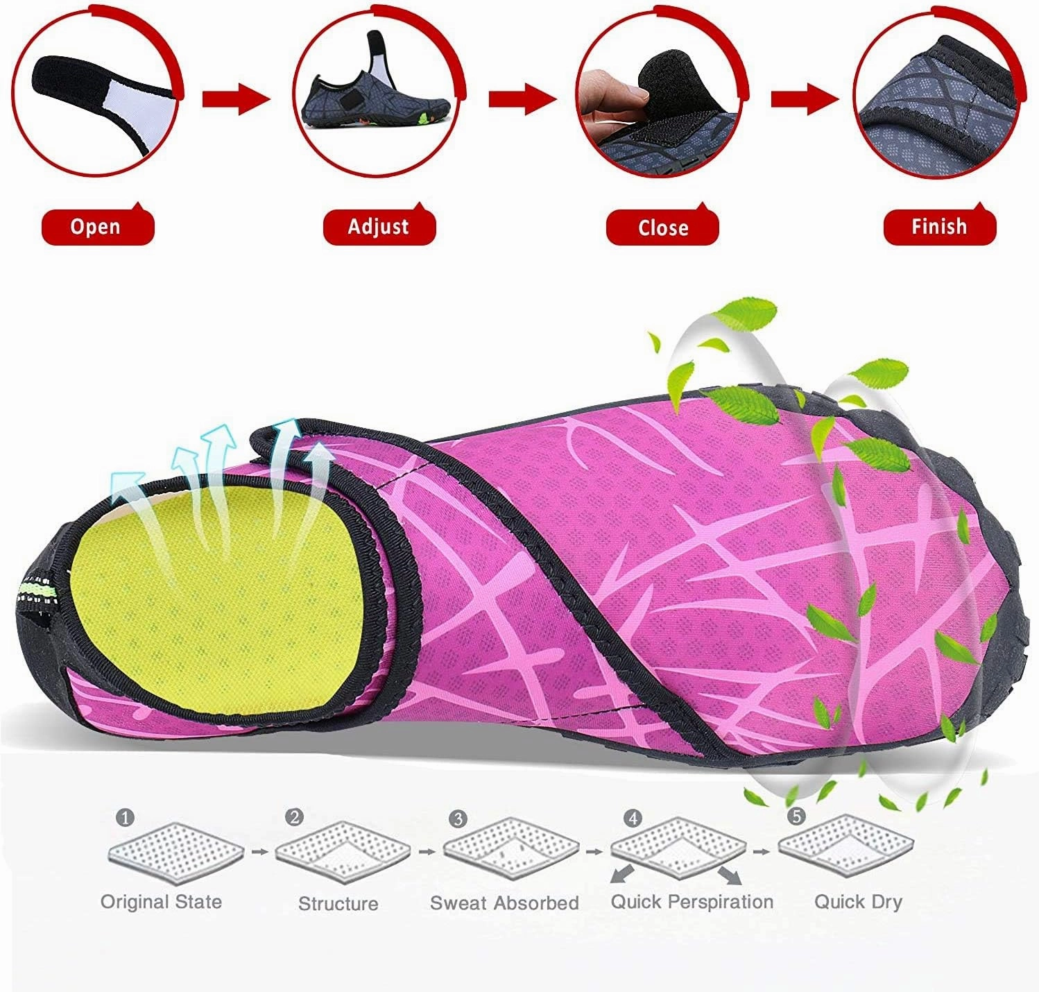 MAYZERO Water Shoes Men Women Swim Surf Shoes Beach Pool Shoes Wide Toe Hiking Aqua Shoes Winter House Slippers