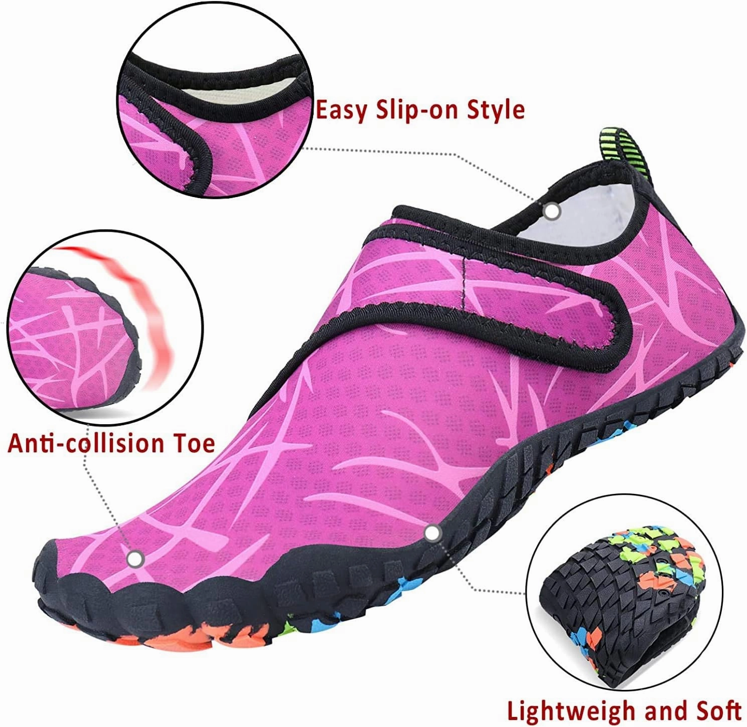 MAYZERO Water Shoes Men Women Swim Surf Shoes Beach Pool Shoes Wide Toe Hiking Aqua Shoes Winter House Slippers
