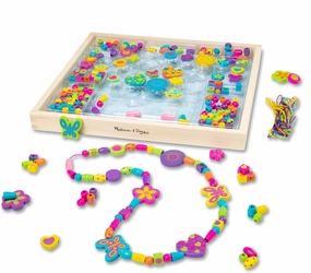 Melissa & Doug Created by Me Bead Bouquet Deluxe Wooden Bead Set With 220  Beads for Jewelry-Making Kits for Kids 4  - FSC-Certified