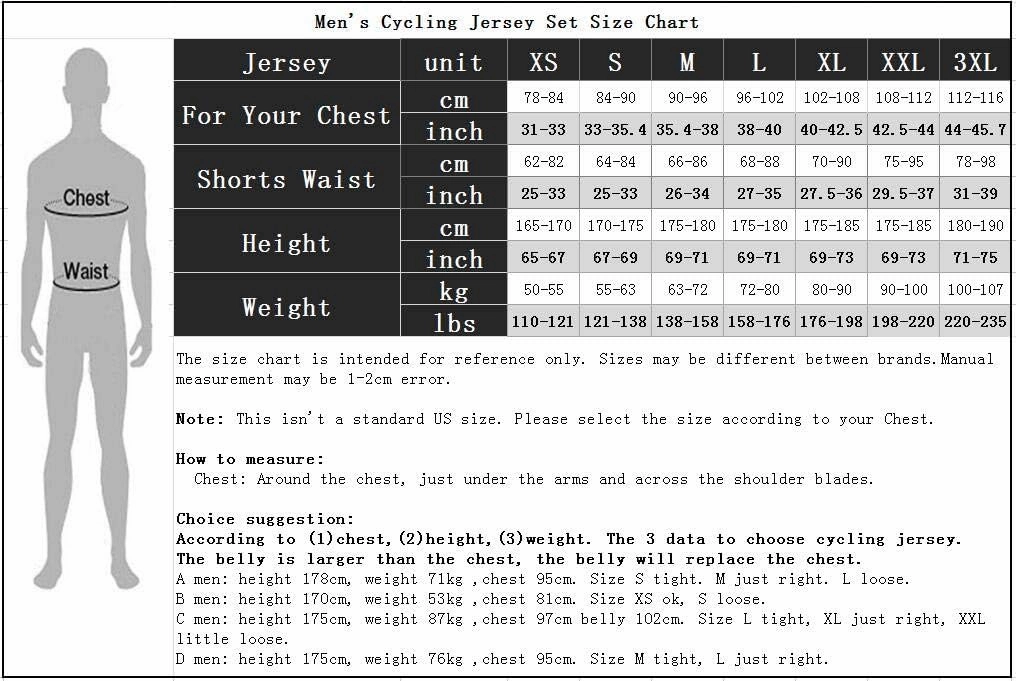 Men Cycling Jersey Set Cycle Short Sleeve Shirt and 3D Cushion Shorts Padded Suit Biking Top