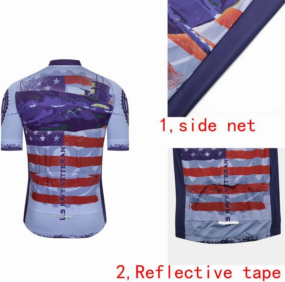 Men Cycling Jersey Set Cycle Short Sleeve Shirt and 3D Cushion Shorts Padded Suit Biking Top