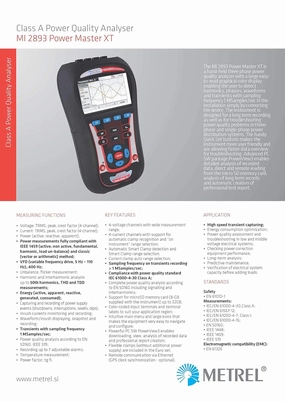MI 2893 Power Master XT Power Quality Analyzer 3 Phase PQA ST