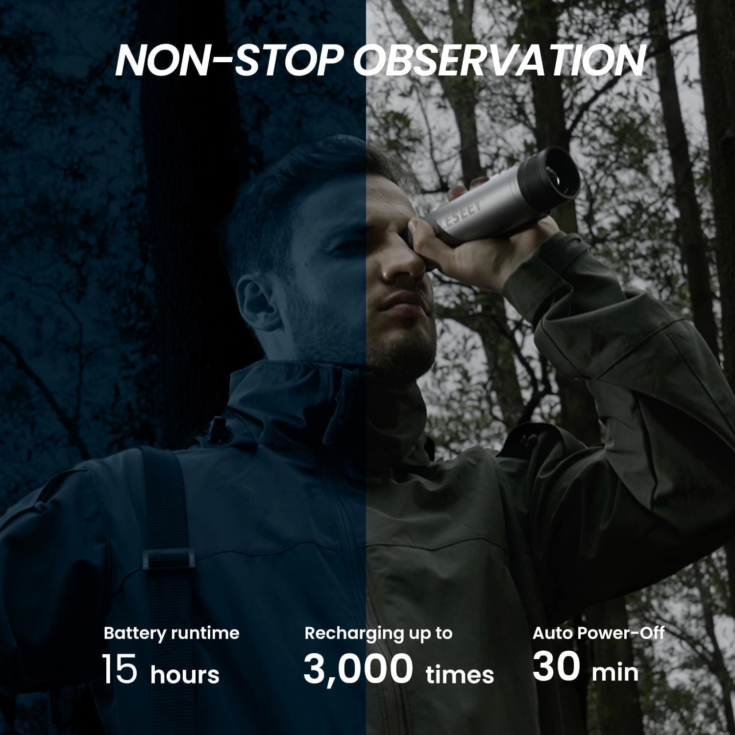 MiLESEEY Thermal Monocular T-Recon Tactical TNV30/TNV60, 25mm(50 Hz) Thermal Imaging Monocular Night Vision for Hunting, OLED Display with 8X Digital Zoom