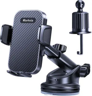 [Military-Grade] 3-in-1 Phone Holders for Your Car, [2025 Most Stable and Flexible Suction Cup] Vent Dashboard Windshield Cell Phone Mount Car Fit for All Phones, iPhone, Samsung