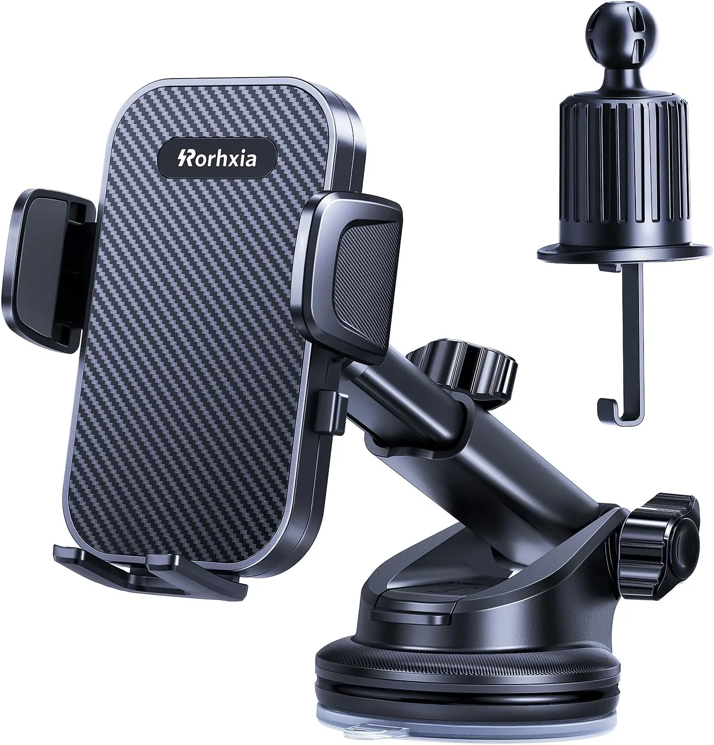 [Military-Grade] 3-in-1 Phone Holders for Your Car, [2025 Most Stable and Flexible Suction Cup] Vent Dashboard Windshield Cell Phone Mount Car Fit for All Phones, iPhone, Samsung