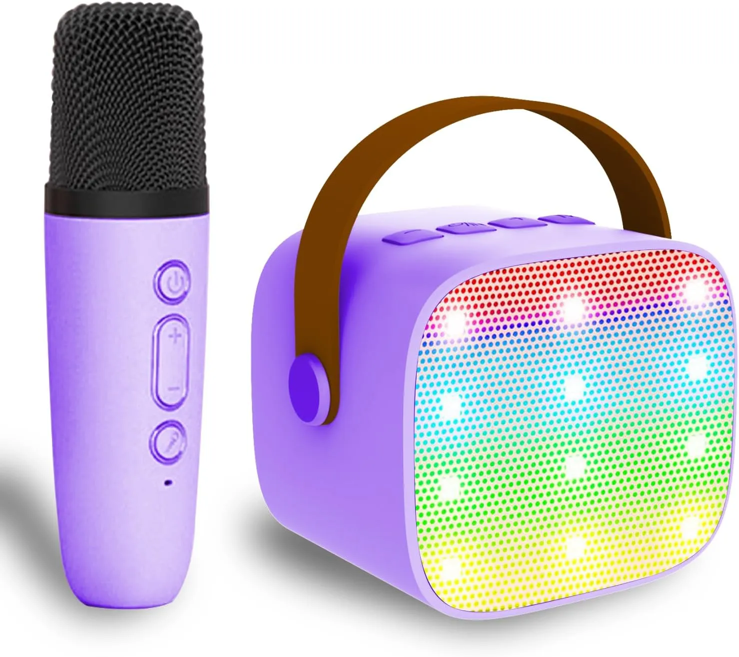 Mini Karaoke Machine for Kids & Adults, Kids Toys for Girls & Boys Gifts, Bluetooth Speaker with 1 Wireless Microphone for Kids Adults Toddler Girls Home Party Birthday Gifts Purple
