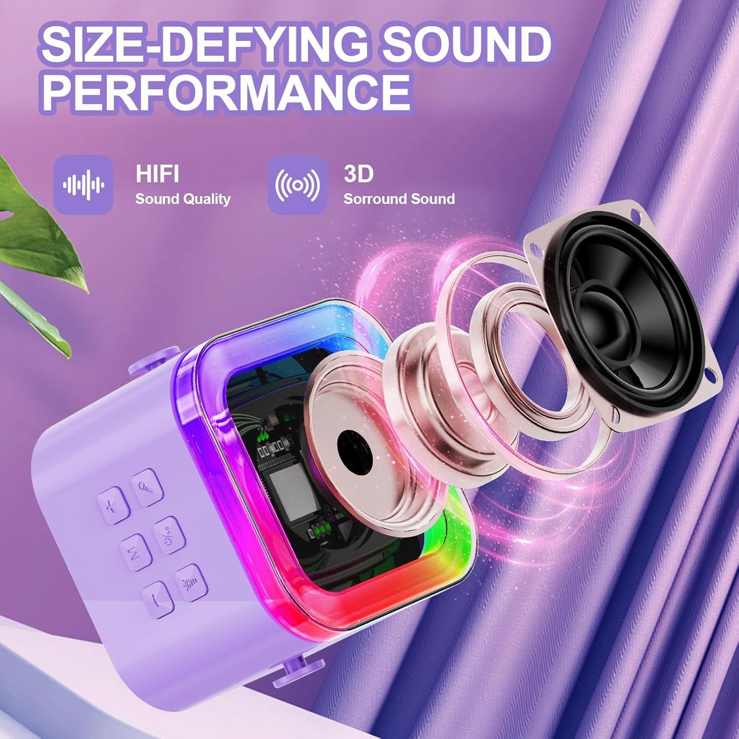 Mini Karaoke Machine for Kids Adults,Portable Bluetooth Speaker, 2 Wireless Microphones with Fun Voice Changing Function-Toys for 5 6 7 8 9 10 Year Old Girl Boys Birthday Gifts Ideas