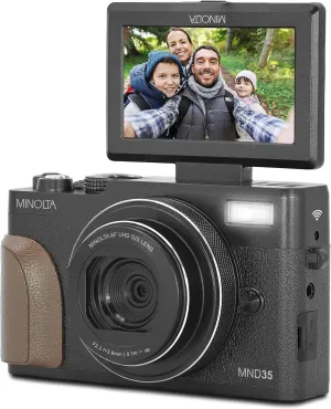 Minolta 64 Mega Pixels Digital Camera with Autofocus, 4K Video & Flip-up LCD