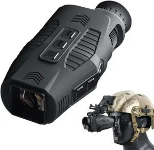 Monocular Night Vision Goggles, 1080 Photo & Video Portable Night Vision, 5X Digital Zoom 300m Full Dark Viewing Distance, Photos & Videos, for Hunting,Camping,Travel