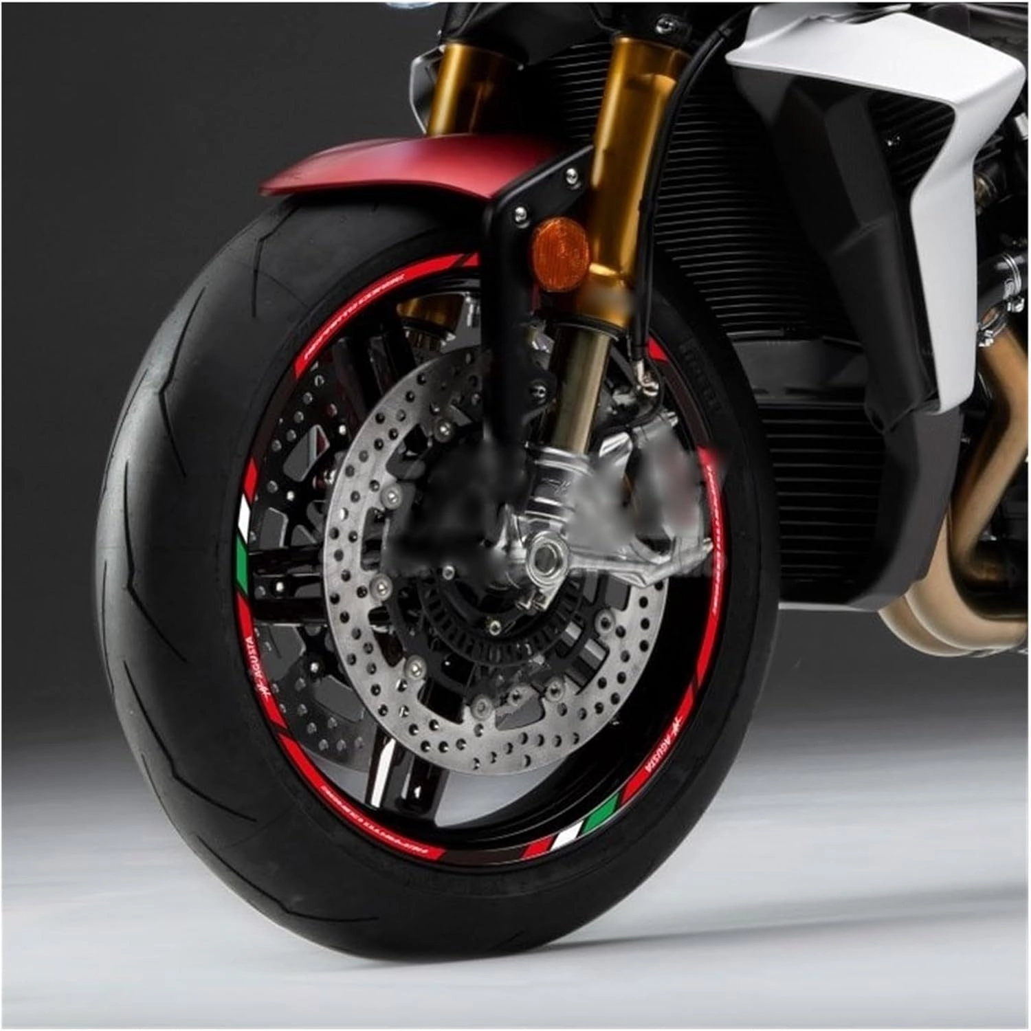 Motorbike Wheel Stickers Motorcycle 2Wheels Rim Reflective for MV for Agusta for Brutale 750 910 800 675 1090 for F3 for F4 for RR 1 Set Decals Sticker Rim Decals(A1)