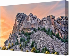 Mountain Wall Art South Dakota USA Picture Wall Decor for Living Room Bedroom - Mount Rushmore National Memorial Picture Poster Canvas Prints Modern Artwork Framed Ready to Hang(18''H x 24''W)