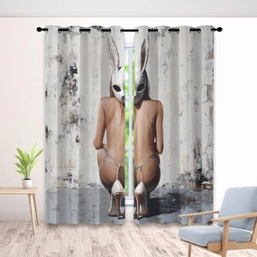 Naked Women Blackout Curtains for Bedroom 72 inch Length 2 Panels, Sexy Woman Curtains for Living Room Decor, Body Art High Heel Drapes, Grommet Window Curtain 42 x 72