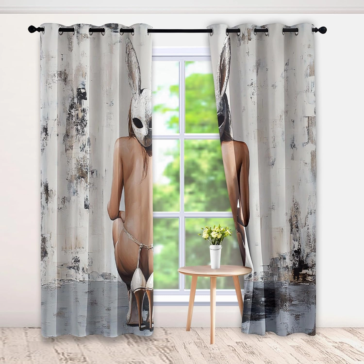 Naked Women Blackout Curtains for Bedroom 72 inch Length 2 Panels, Sexy Woman Curtains for Living Room Decor, Body Art High Heel Drapes, Grommet Window Curtain 42 x 72