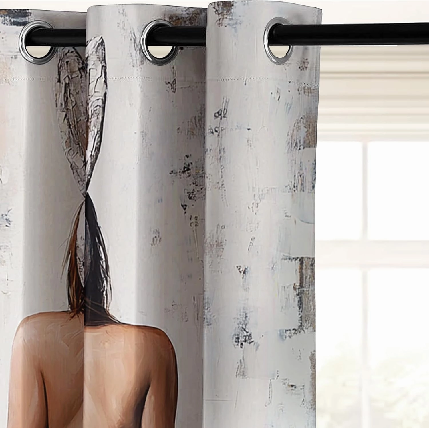 Naked Women Blackout Curtains for Bedroom 72 inch Length 2 Panels, Sexy Woman Curtains for Living Room Decor, Body Art High Heel Drapes, Grommet Window Curtain 42 x 72
