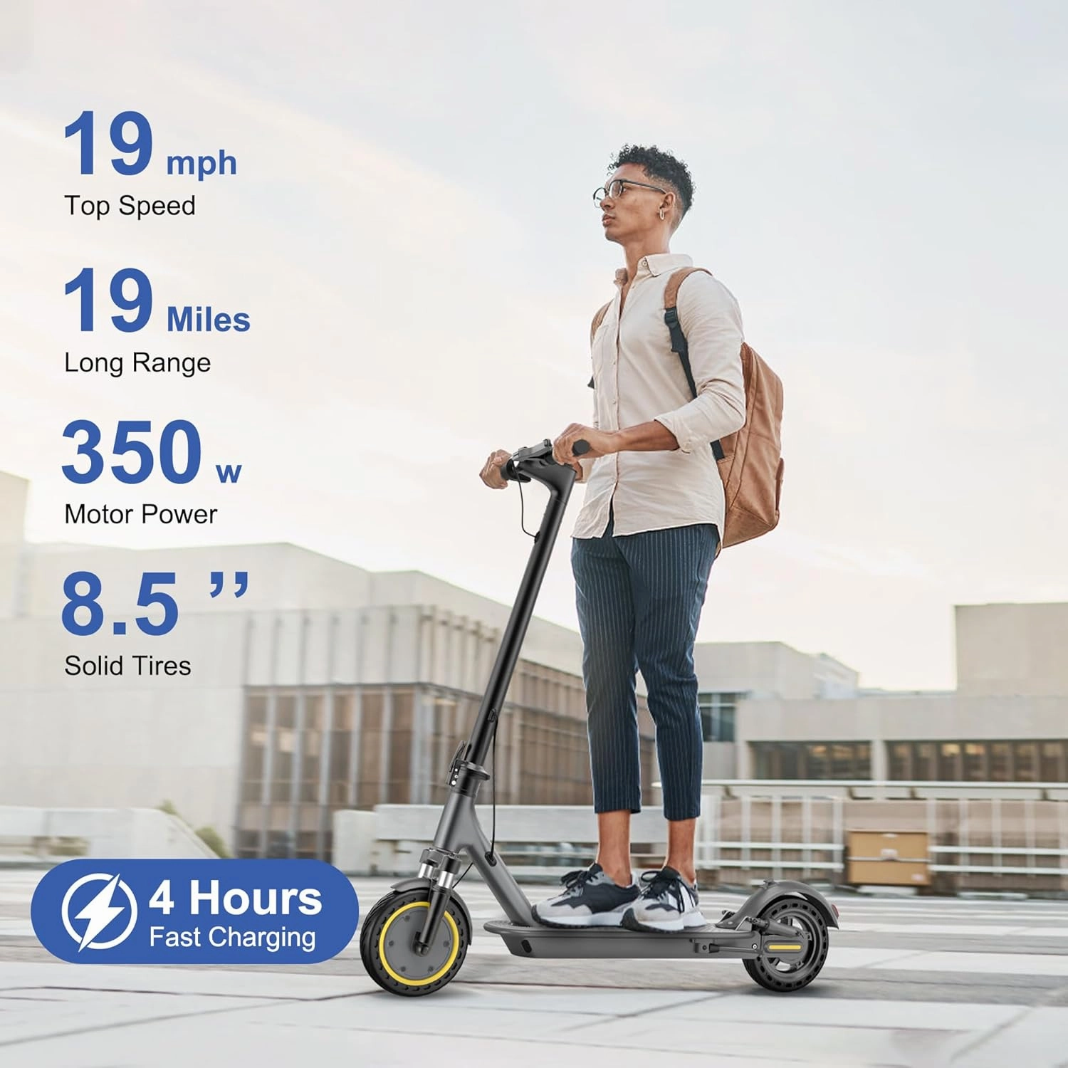 NAVIC Electric Scooter Adults,Max 19/27/49 Miles Ranges,Top Speed 19/22 mph,350/750W Peak Motor, Folding E-Scooter with Dual Braking Dual Suspension