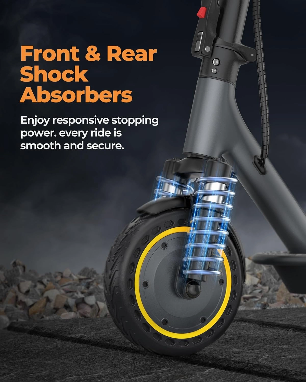 NAVIC Electric Scooter Adults,Max 19/27/49 Miles Ranges,Top Speed 19/22 mph,350/750W Peak Motor, Folding E-Scooter with Dual Braking Dual Suspension