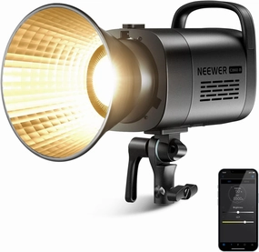 NEEWER CB60B 70W LED Video Light with 2.4G&APP Control, COB Bi Color 2700K-6500K 34000Lux at 1m/CCT Mode/CRI97 /12 Scenes/Bowens Mount Continuous Output Lighting for Studio Photograpny/Video Recording