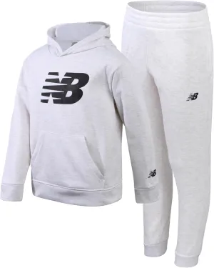 New Balance Boys' Sweatsuit Set - 2 Piece Fleece Pullover Hoodie Sweatshirt and Sweatpants (2T-16)