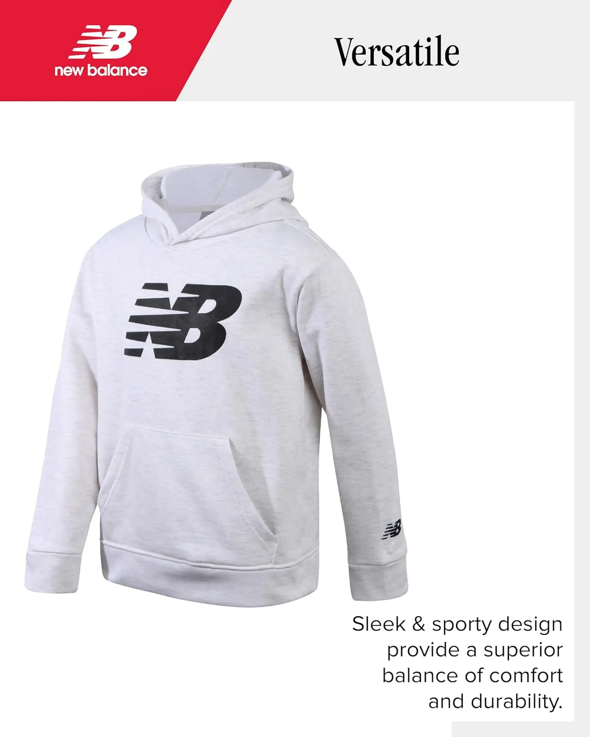 New Balance Boys' Sweatsuit Set - 2 Piece Fleece Pullover Hoodie Sweatshirt and Sweatpants (2T-16)