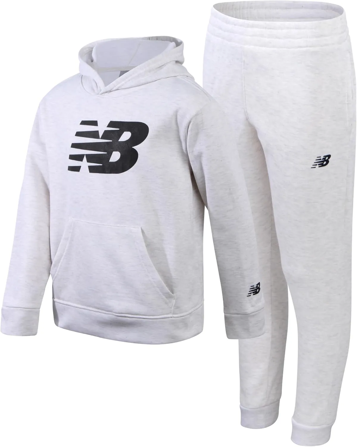 New Balance Boys' Sweatsuit Set - 2 Piece Fleece Pullover Hoodie Sweatshirt and Sweatpants (2T-16)
