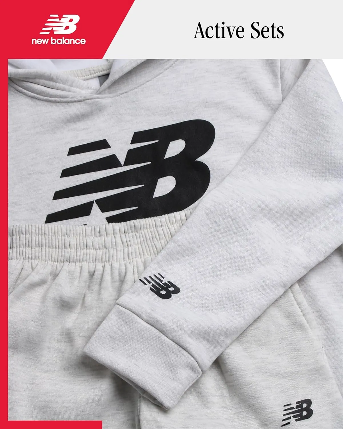 New Balance Boys' Sweatsuit Set - 2 Piece Fleece Pullover Hoodie Sweatshirt and Sweatpants (2T-16)
