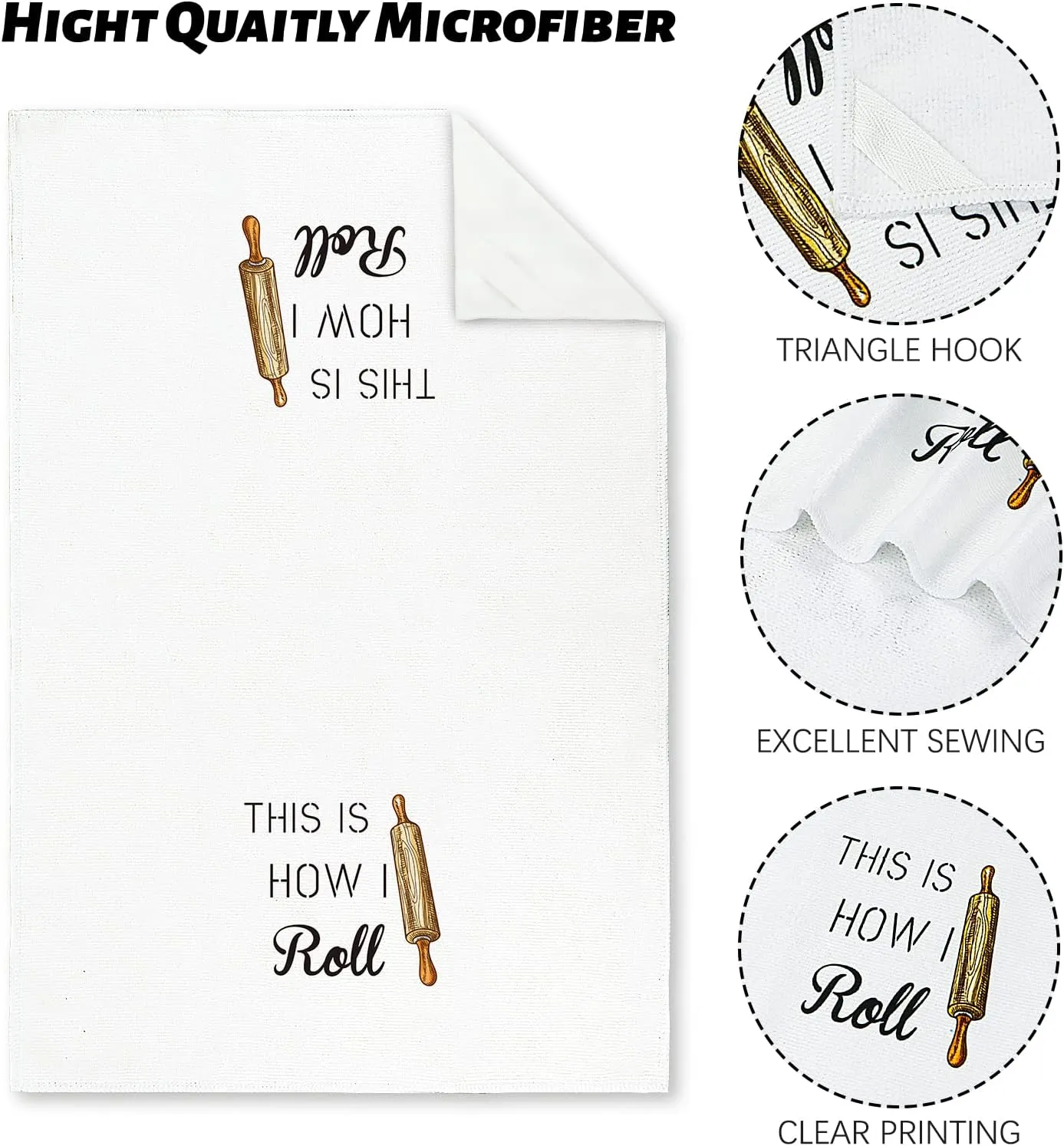 Nialnant Dish Towels for Kitchen, 16 x 23.6 Inch Housewarming Gifts New Home, Kitchen Gifts for Women, Mom, Men, Funny Kitchen Towels and dishcloths Sets