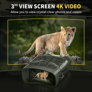 Night Vision Binoculars for Adults, 4K ultraclear night Night Vision Goggles with Rechargeable Battery, 3" HD Screen, 5X Digital Zoom, 32GB TF Save Photos and Videos, for Bird Watching, Hunting