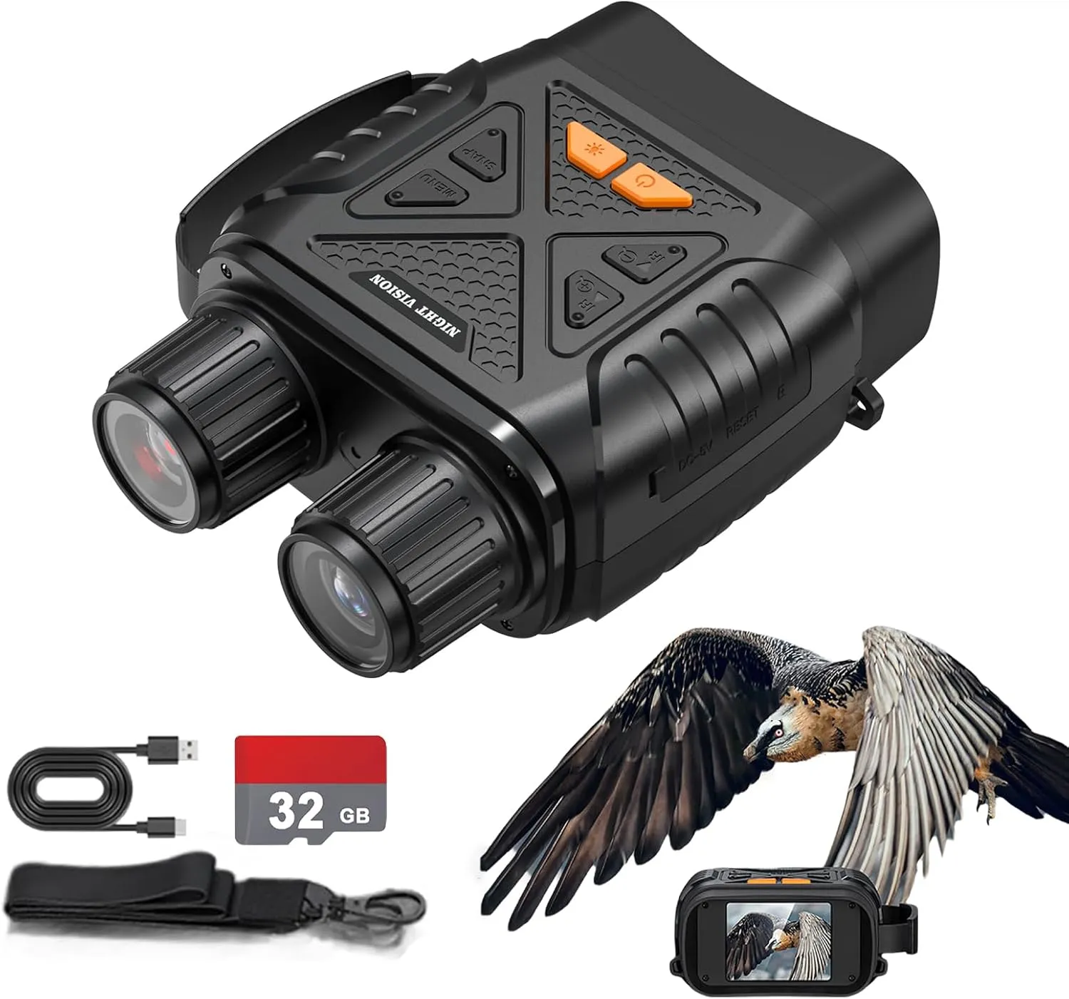 Night Vision Goggles - 2624ft Night Vision Binoculars for Adults, with 2.8" HD Screen 7 Levels IR and 10X Digital Zoom 32GB TF Card for Photos and Videos, for Camping