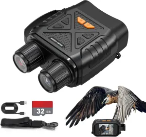 Night Vision Goggles - 2624ft Night Vision Binoculars for Adults, with 2.8" HD Screen 7 Levels IR and 10X Digital Zoom 32GB TF Card for Photos and Videos, for Camping